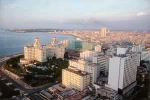 Cuba : vue a&eacute;rienne de La Havanne