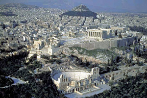 Ath&egrave;nes et l'Acropole en Gr&egrave;ce
