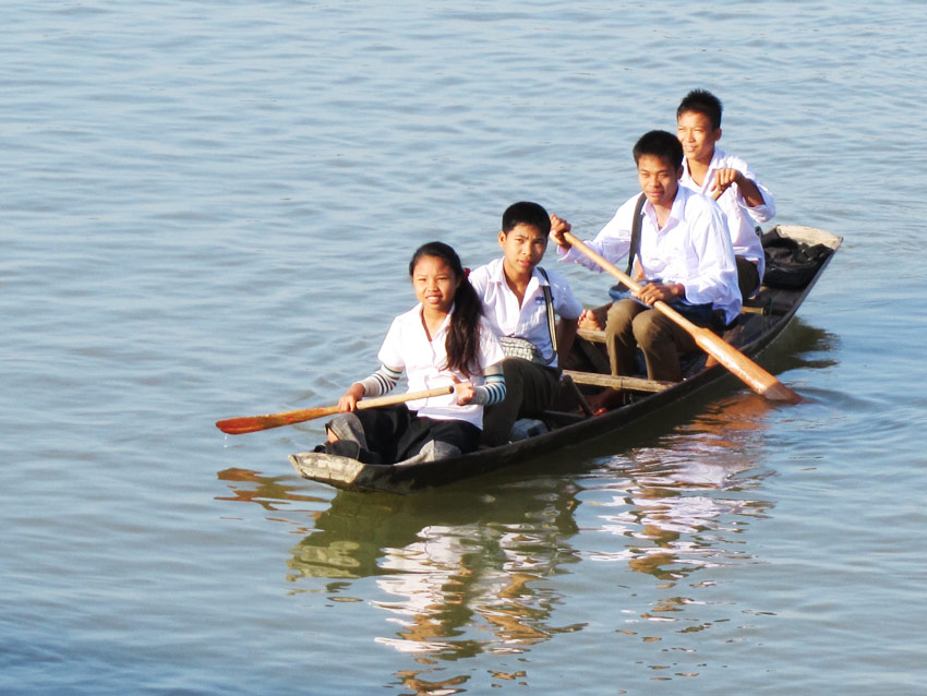 High school students on the Mekong