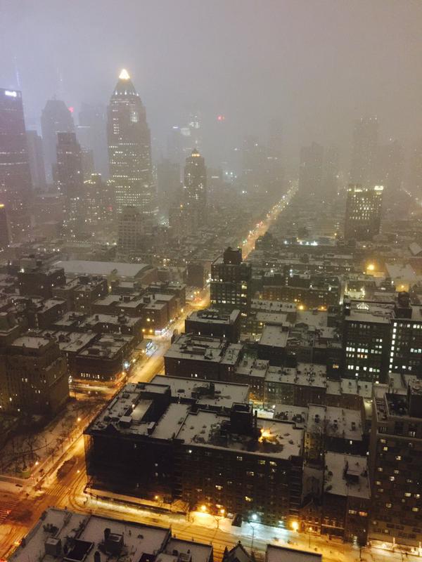 Lower Manhattan désert sous la neige