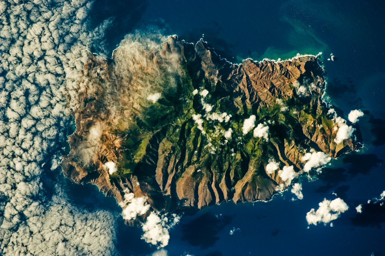 L'île de Sainte-Hélène vue du ciel