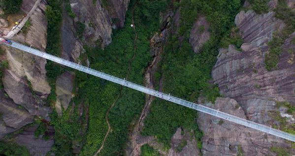 Le plus long pont en verre du monde est en Chine