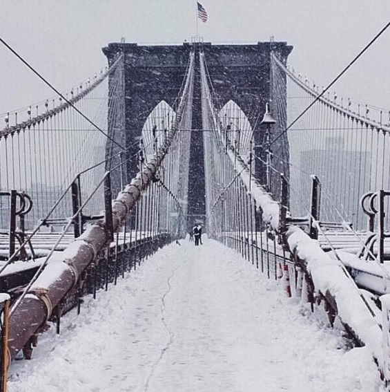 New York sous la tempete de neige