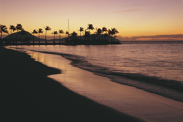 Coucher de soleil sur Oahu