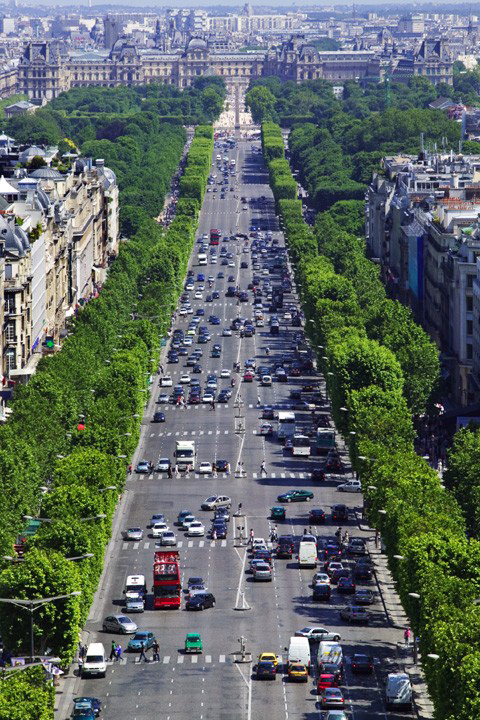 Champs Elysées, vue aérienne