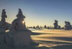 Paysage de Laponie en hiver