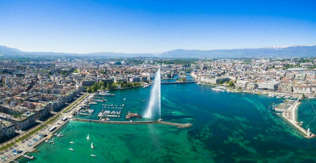 Genève, vue sur lac (Suisse)