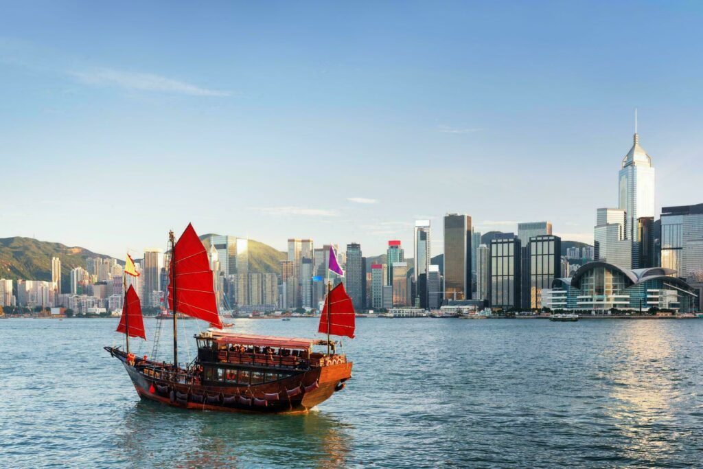 Hong Kong bateau skyline ville