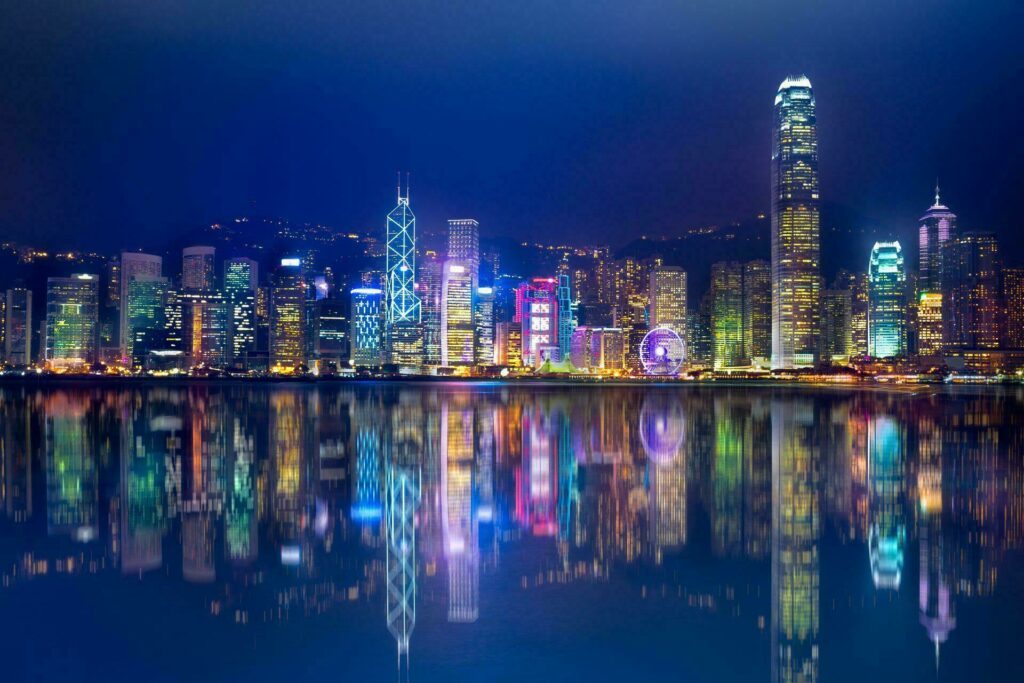 Hong Kong Island skyline la nuit