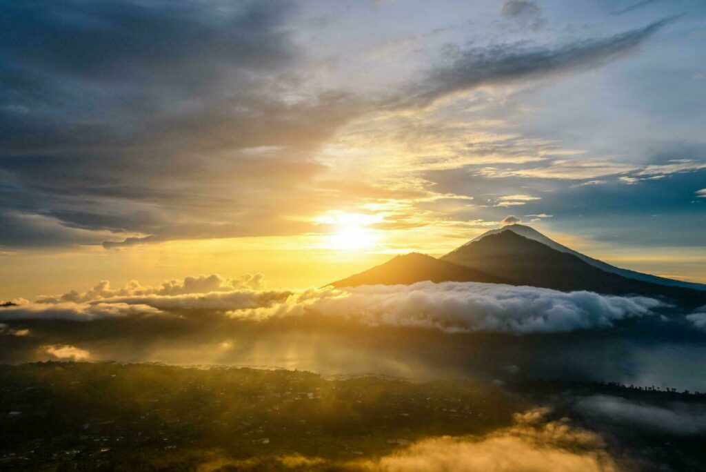 Bali vue paysage lever soleil