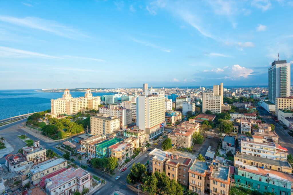 Vue aérienne du quartier de Vedado à La Havane