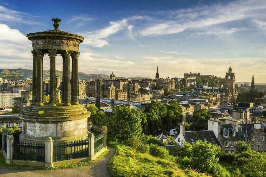 Vue sur Edimbourg, des températures parfaites au mois d'août.