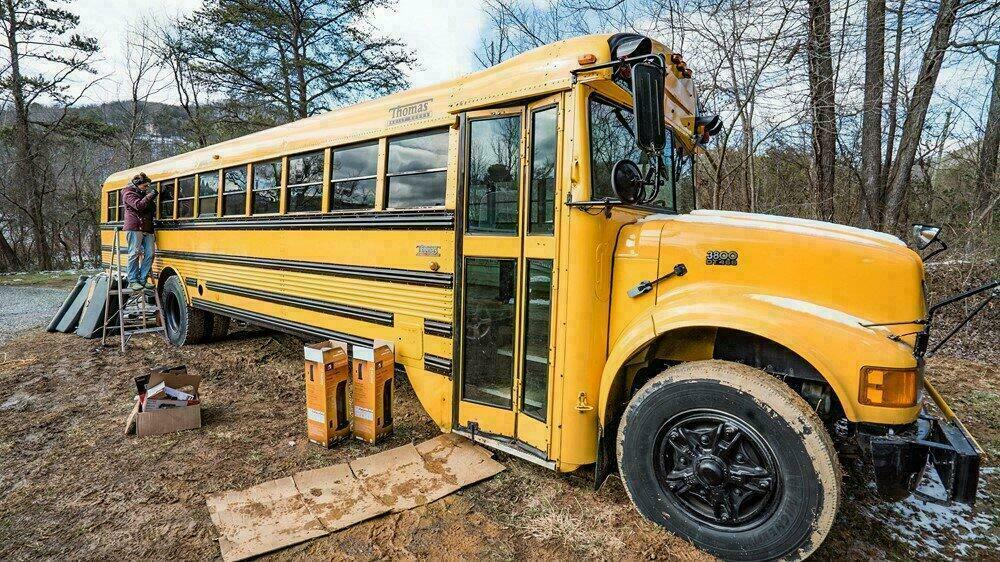 Le bus scolaire avant travaux