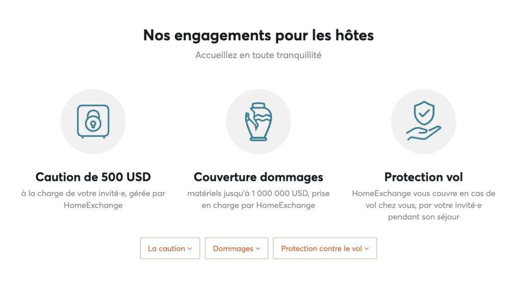 Les garanties proposées par HomeExchange