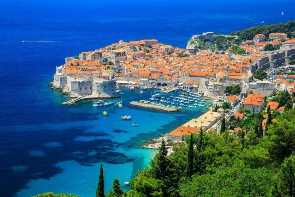 Dubrovnik Croatie port mer bleue