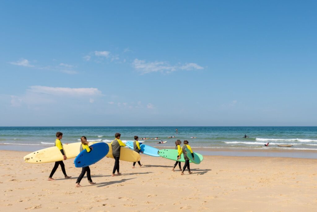 Cours de surf au Cap Ferret (baie d'Arcachon)