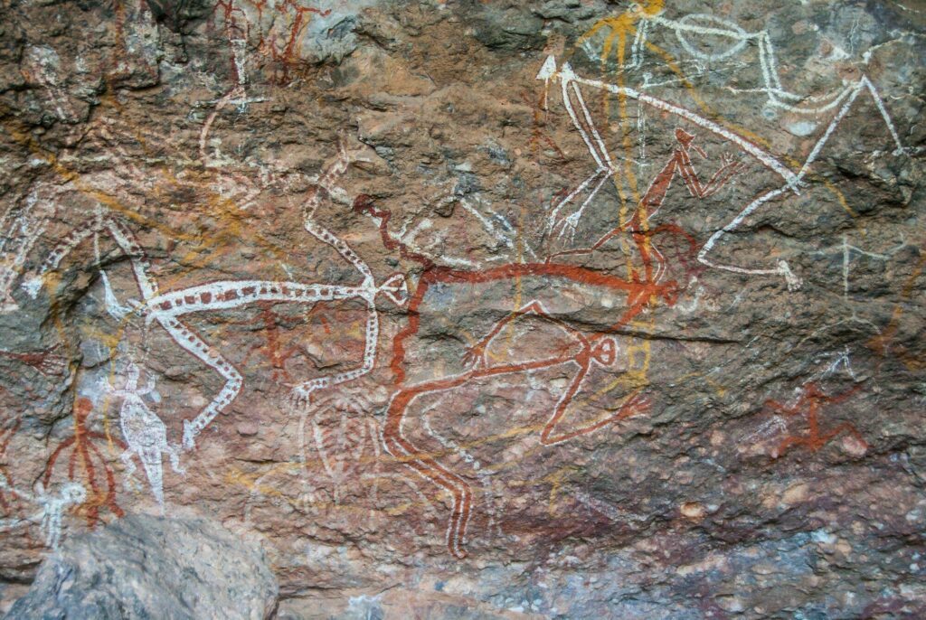 Peinture aborigène au Nourlangie Kakadu Park, Australie