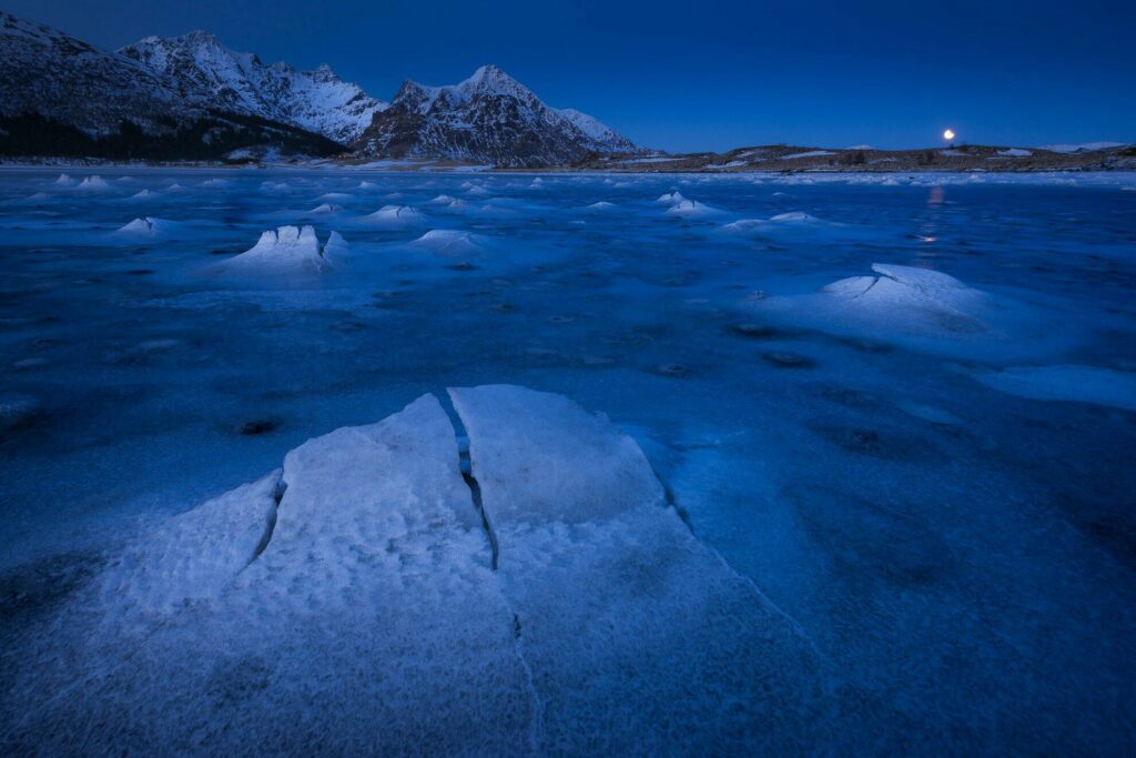 Leknes dans les Lofoten en hiver