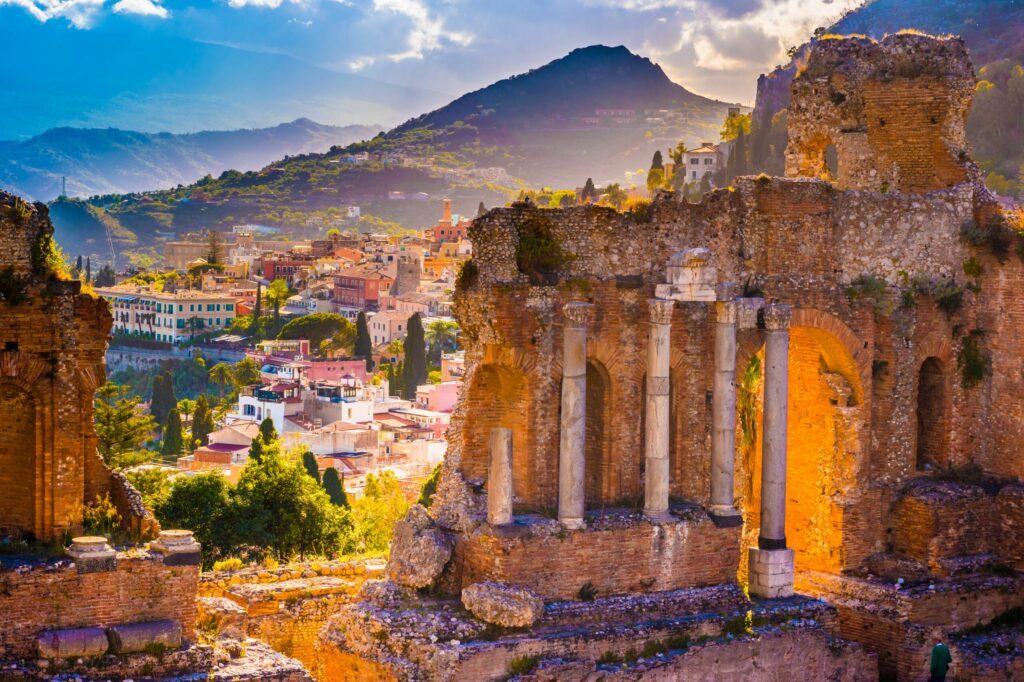Les ruines de Taormina en Sicile