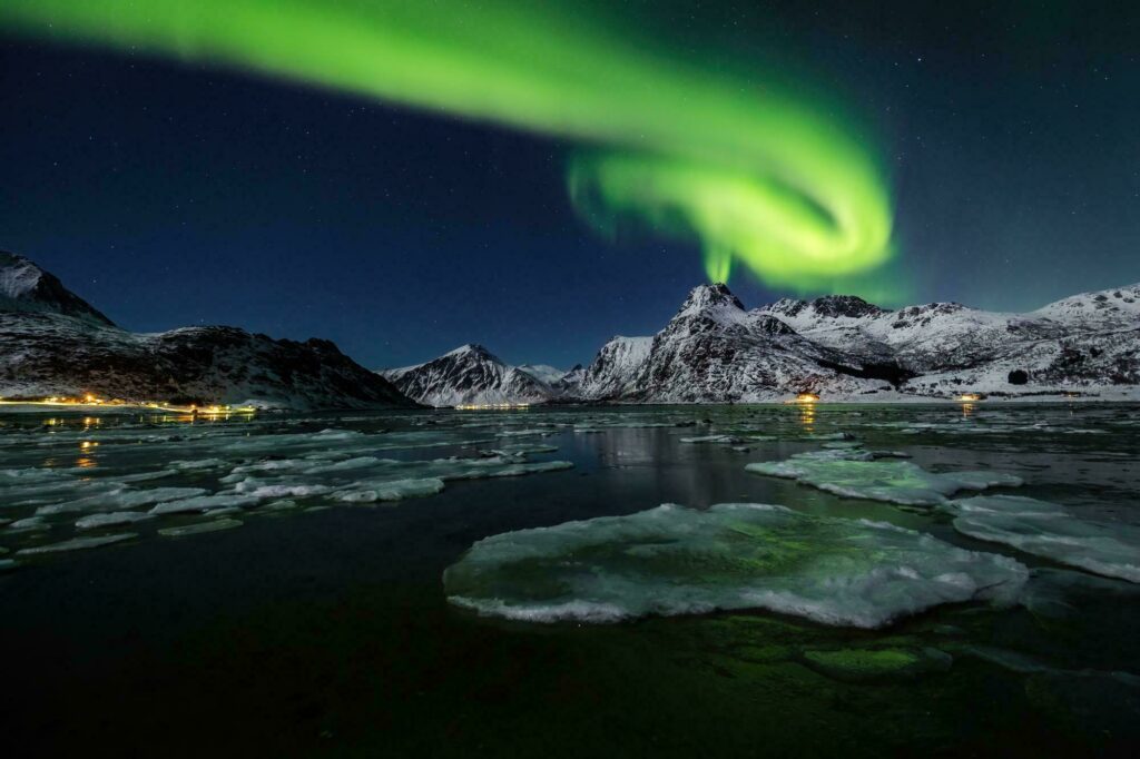 Photographie d'aurores boréales dans les Lofoten