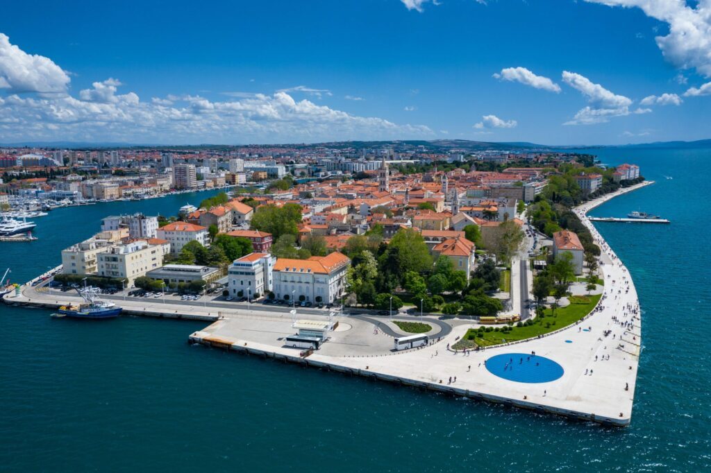 Vue aérienne de Zadar en Croatie