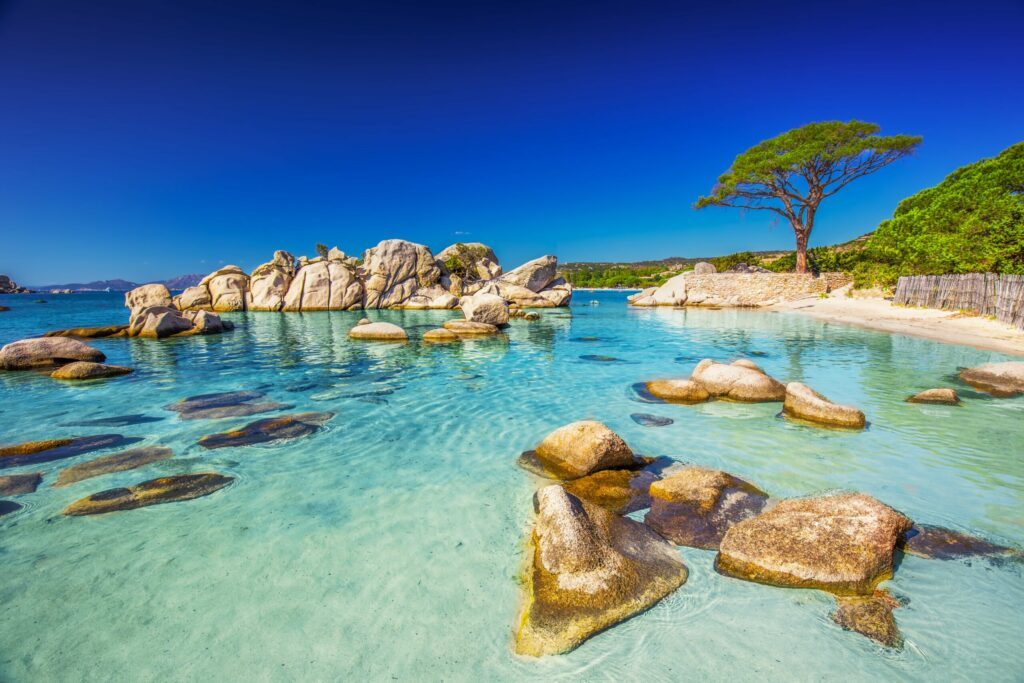 La plage de Palombaggia en Corse