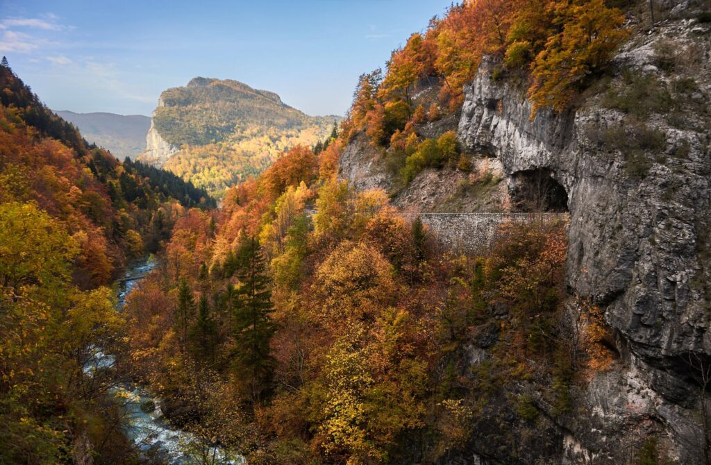 Gorges de la Bourne - paysage d'automne