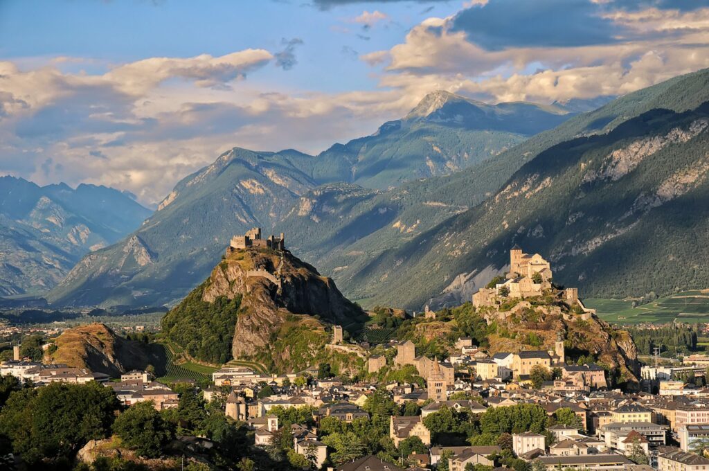 La ville historique de Sion en Suisse