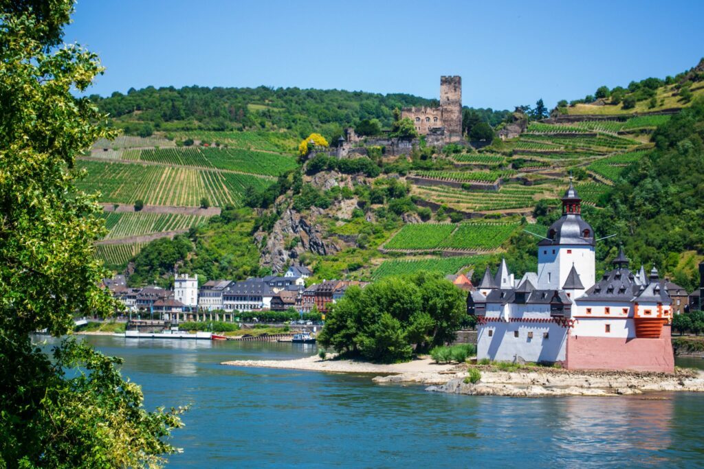 La forteresse Pfalzgrafenstein sur le Rhin Romantique