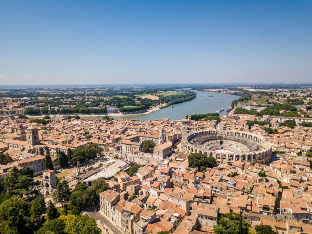 Vue aérienne de Arles