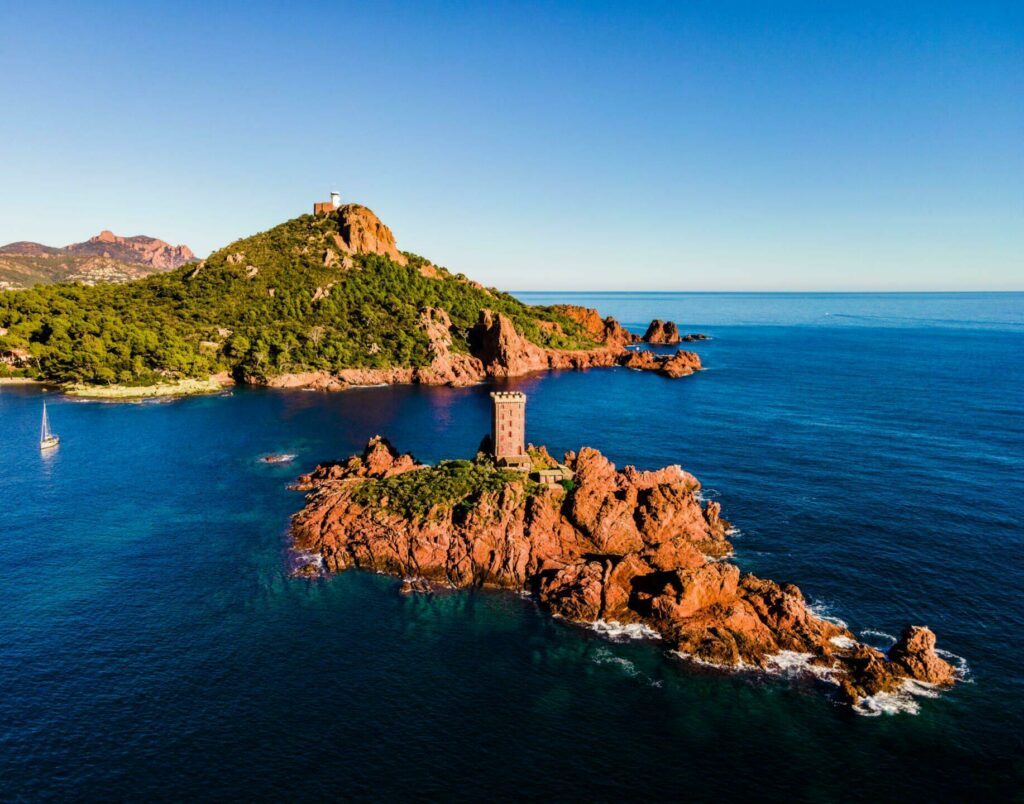 Vue aérienne sur l'île d'Or