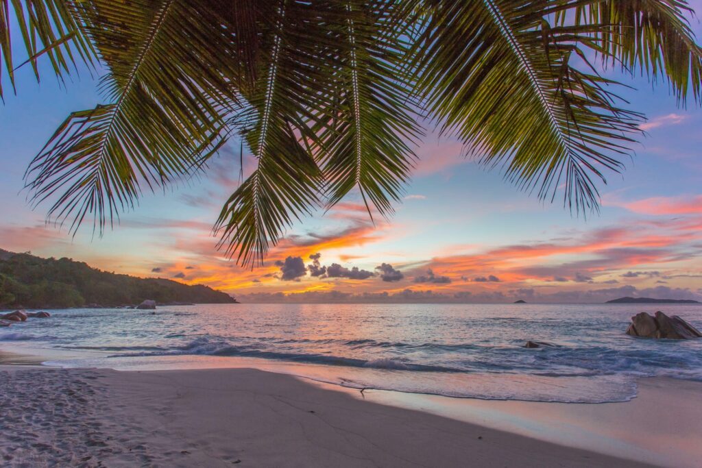 Coucher de soleil aux Seychelles