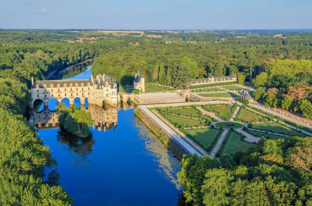 Chenonceau vu depuis une montgolfière