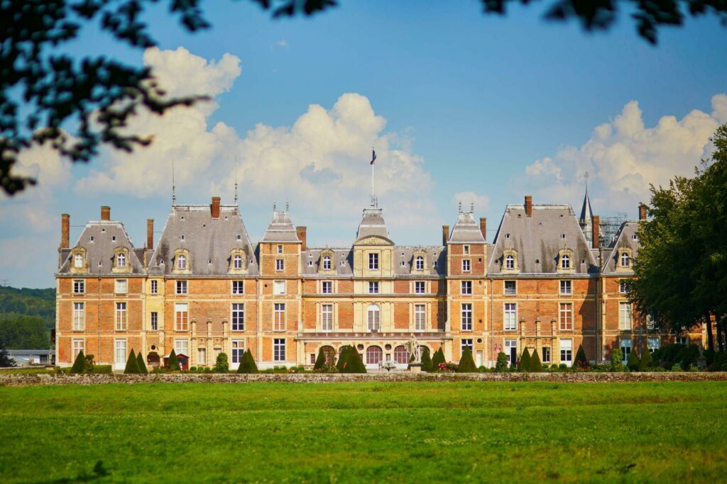 historical castle in town of Eu, Seine-Maritime, France