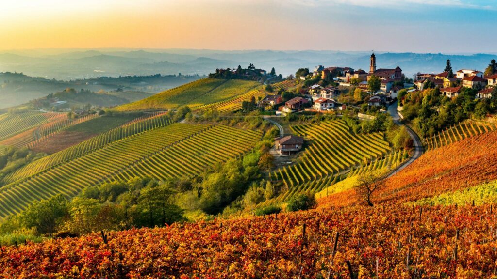 Un village dans la région de Langhe