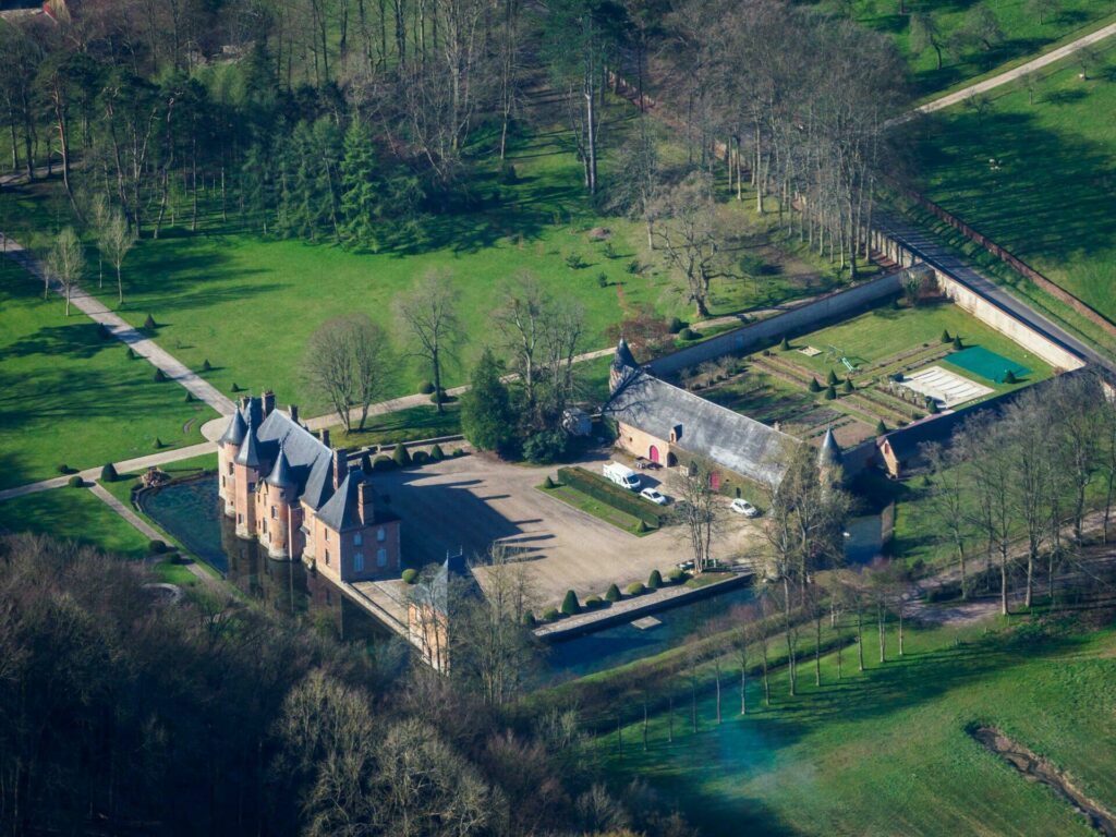 Vue aérienne du château d'Imbleville