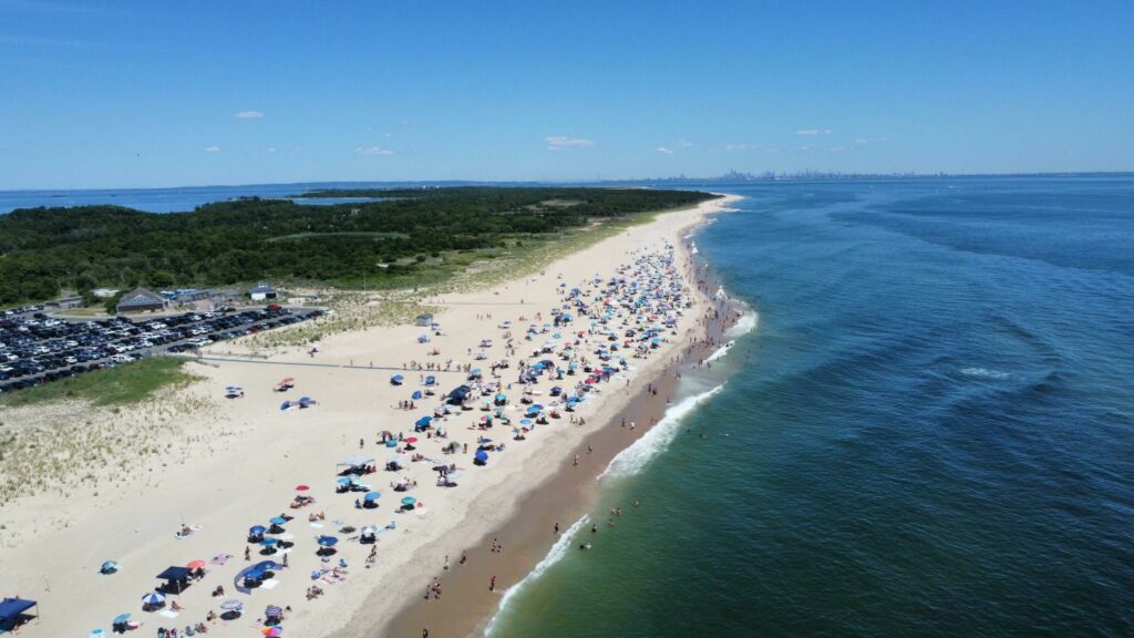 La plage de Sandy Hook autour de New York