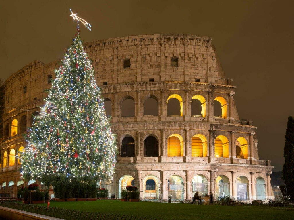 Le Colisée de Rome en Italie en hiver
