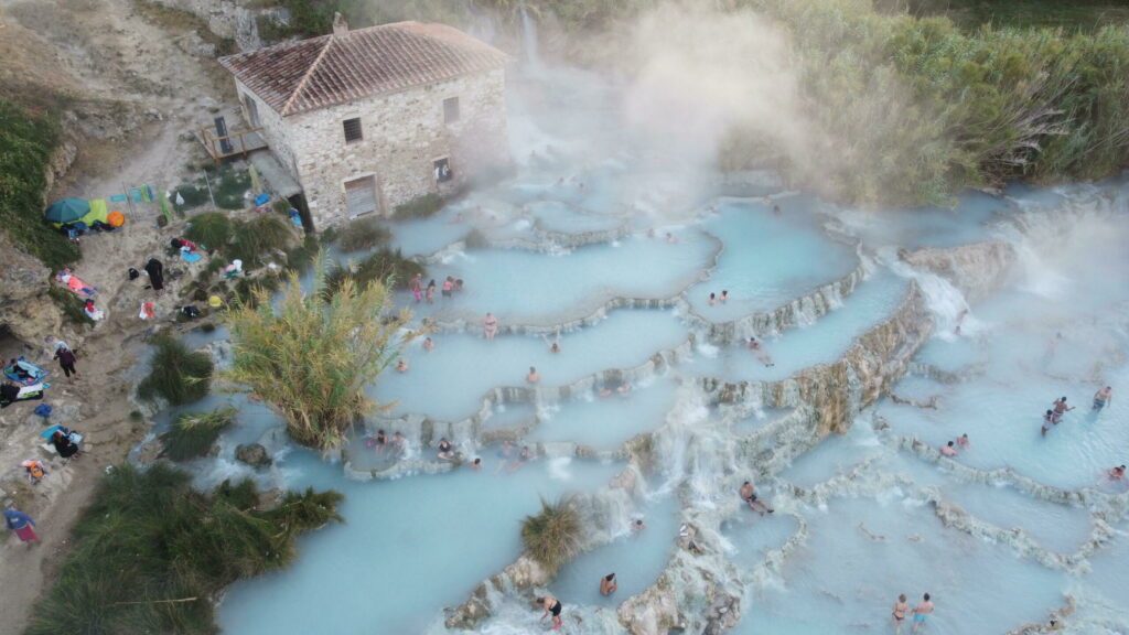 Les Thermes de Saturnia en Italie en hiver