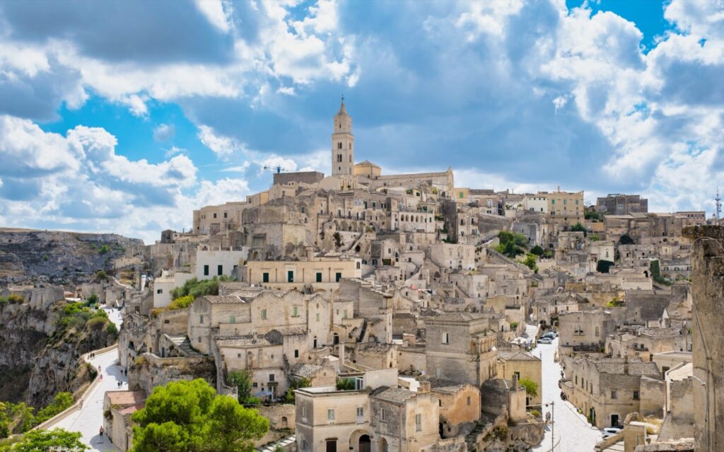 Vue sur la charmante ville de Matera en Italie
