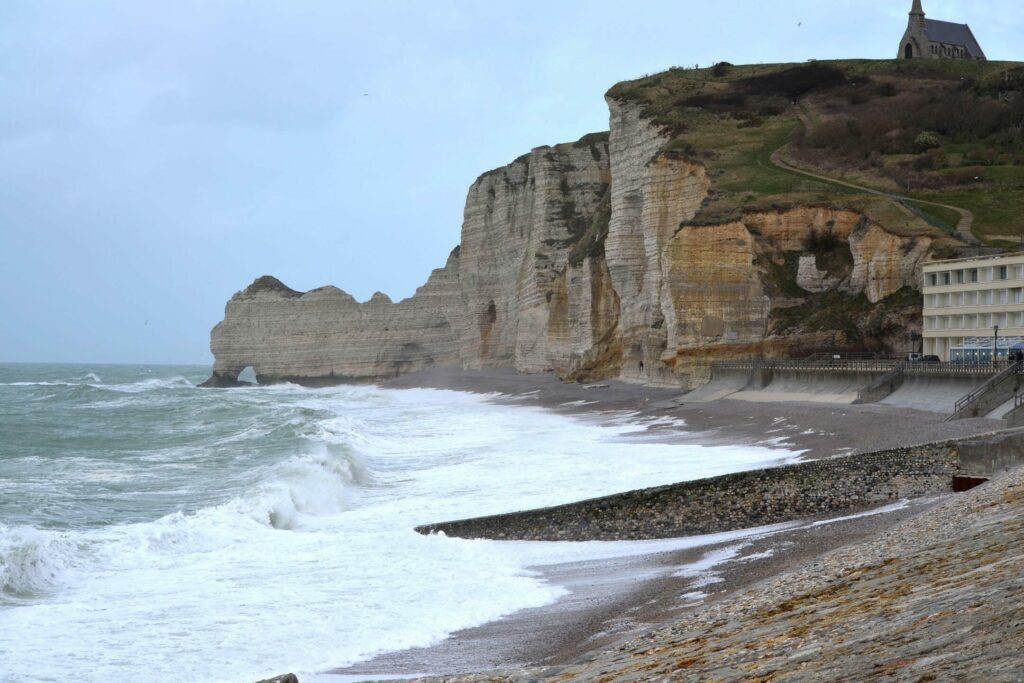 La plage d'Etretat en hiver