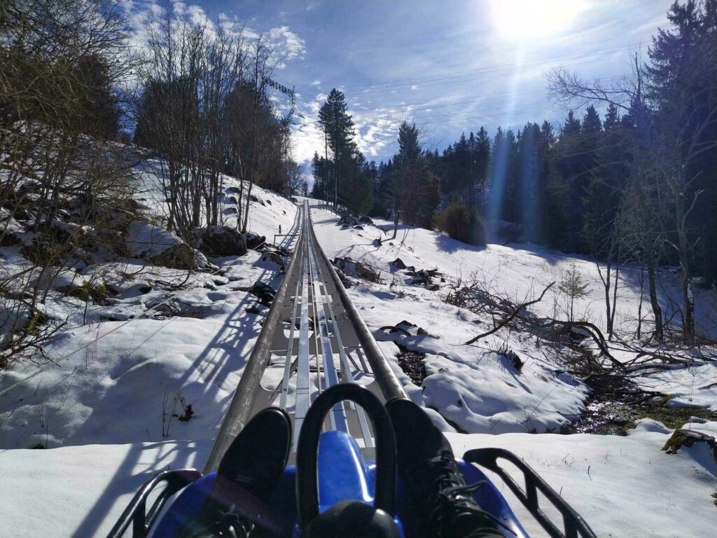 Faire de la luge sur rail au Lac Blanc