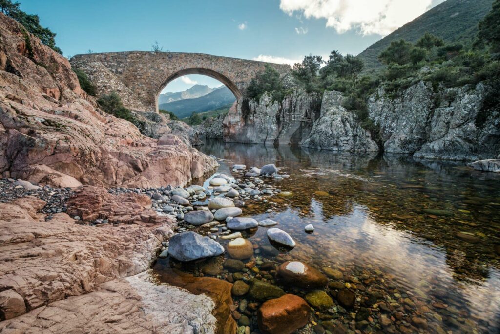 Ponte Vecchiu in Corsican landscapes