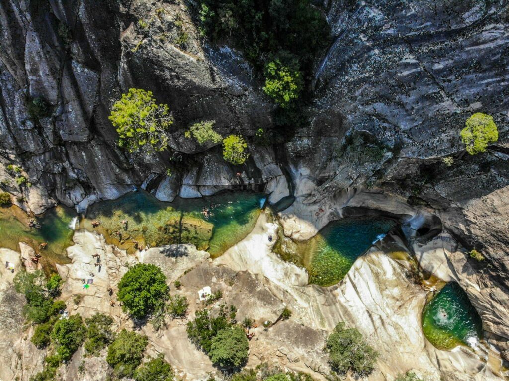 Purcaraccia waterfalls in Corsican landscapes