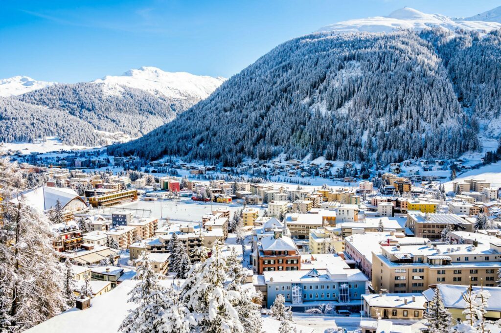 Panorama de Davos en Suisse