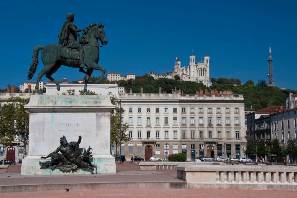 La statue de Louis XIV sur la place Bellecour