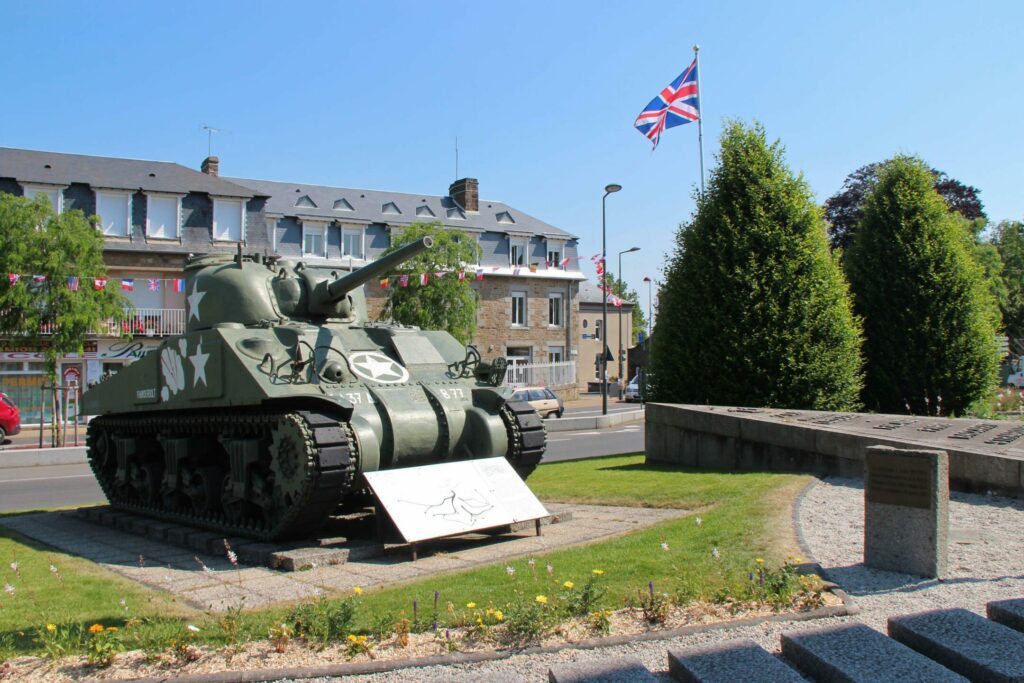 Patton tank in Avranches around Mont Saint-Michel