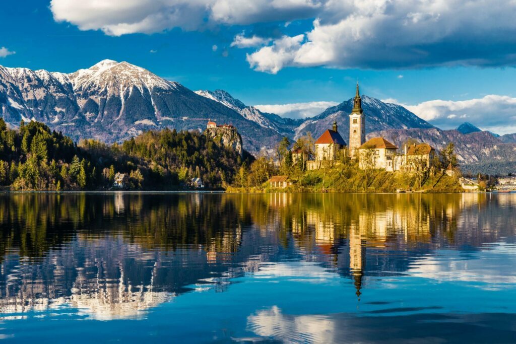 Lake Bled in the landscapes of Europe