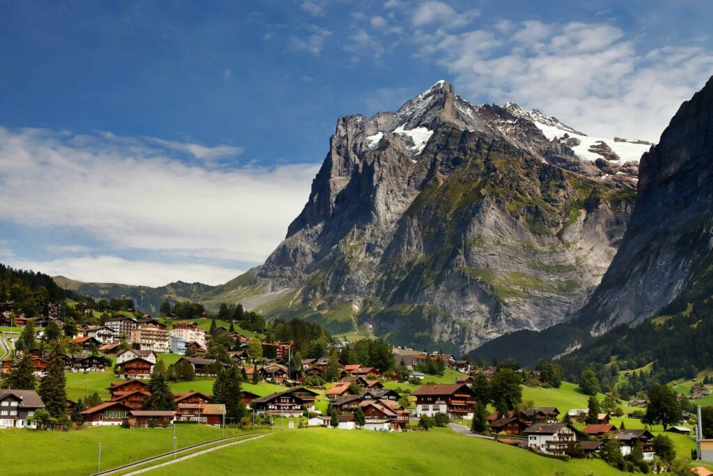 Panorama of Grindelwald in Switzerland