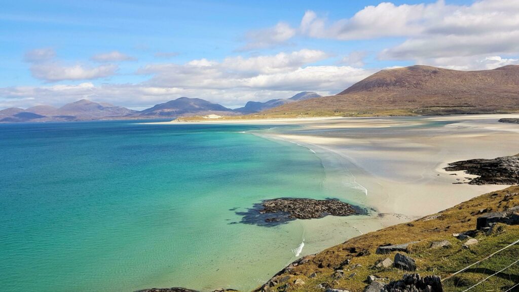 La plage de Luskentyre dans les paysages d'Écosse